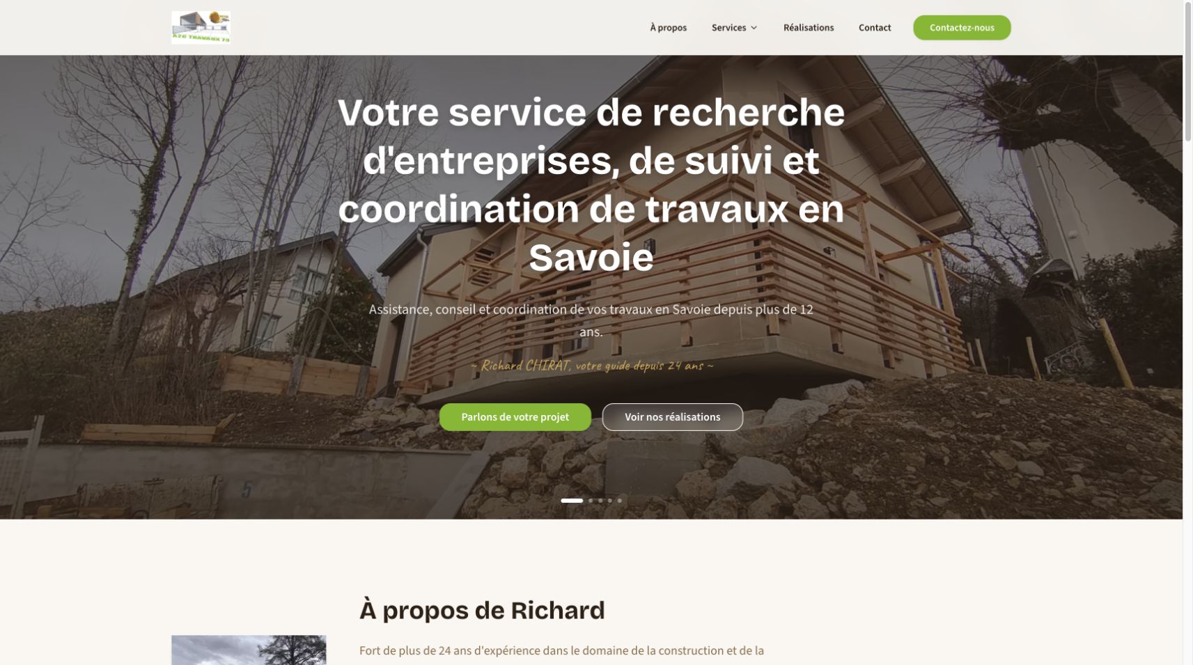 Aperçu du site A2C Travaux 73